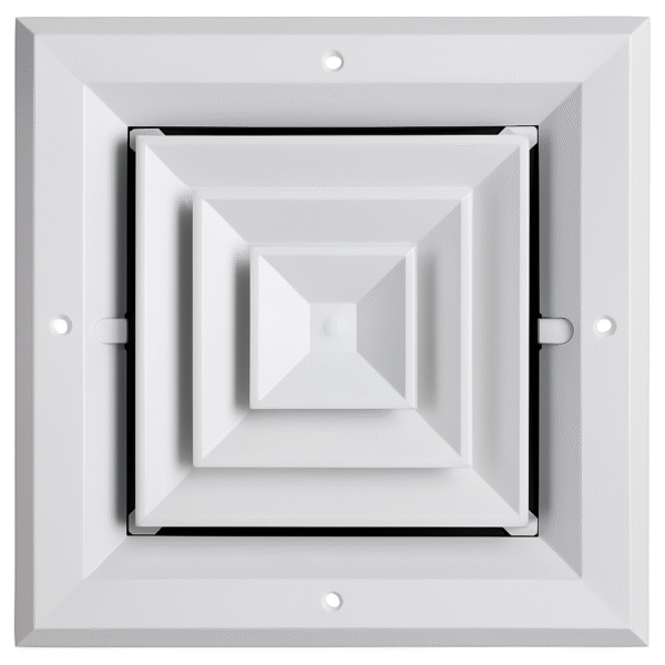 DIFUSOR 20X20CM 4 VIAS DE ALUMINIO CON DAMPER ECO