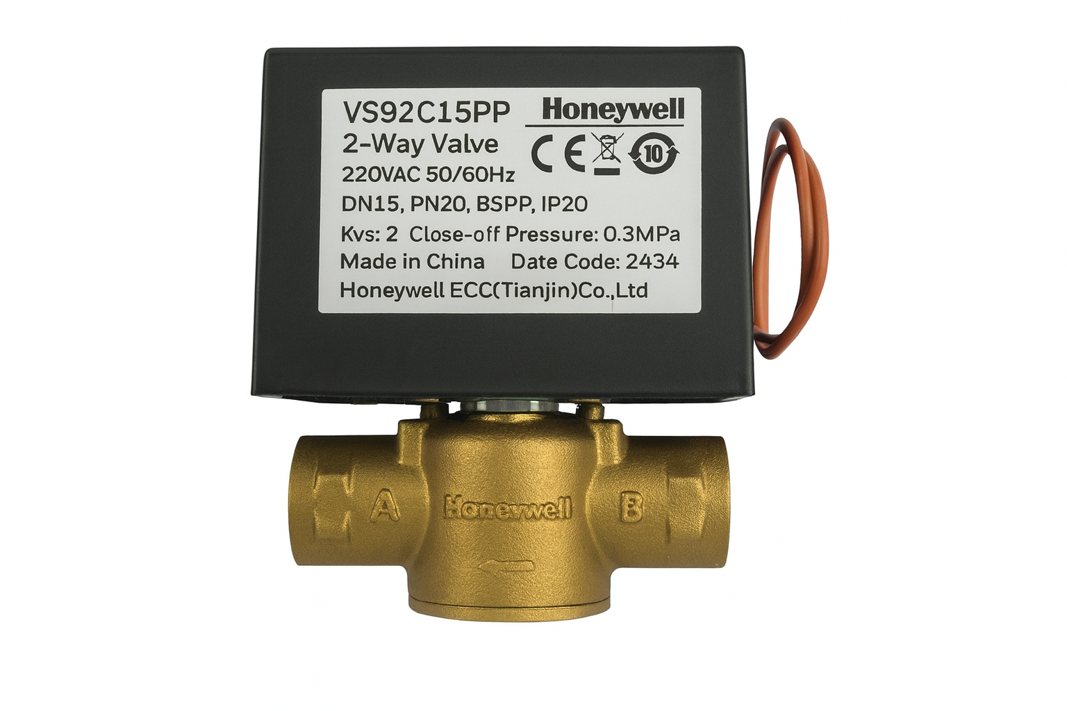 VALVULA FAN COIL 2 VÍAS 1/2" - BSPP - 220V (2 HILOS)