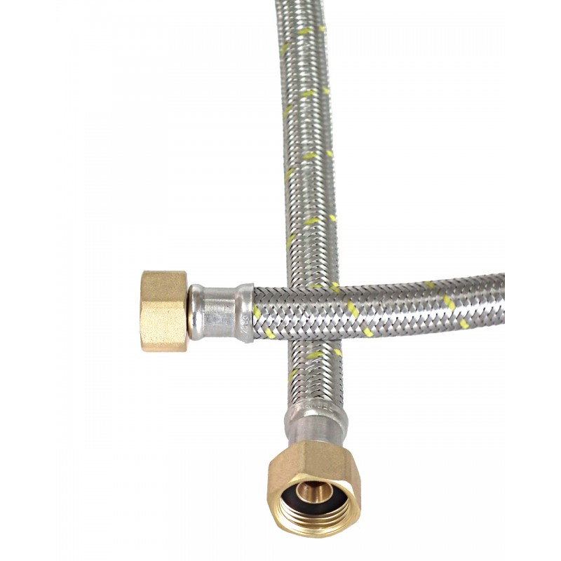 FLEXIBLE TRENZADO DE ACERO INOXIDABLE 1/2 HI/HI 100 CM