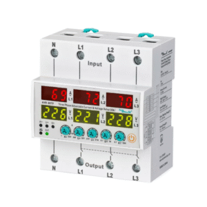 RELE  (3X380V+N) (63A) DE PROTECCION CONTRA SOBRECORRIENTE, VOLTAJE, SECUENCIA DE FASE,  AJUSTABLE CON PANTALLA AVR-63TF