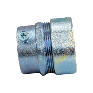 CONECTOR EMT FUNDICIÓN DE ZINC 25mm (Conector con un lado roscado, y otro de presión con tornillo)