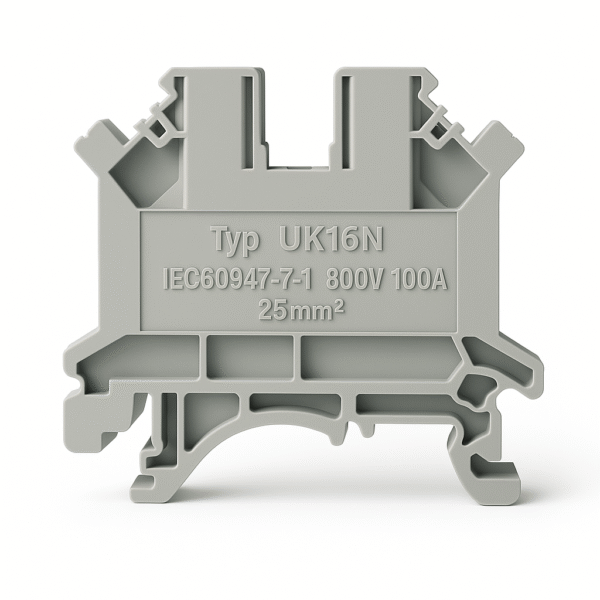 BLOQUE DE TERMINALES 800V 85A 16mm UK 16N IEC60947-7-1 / Gris