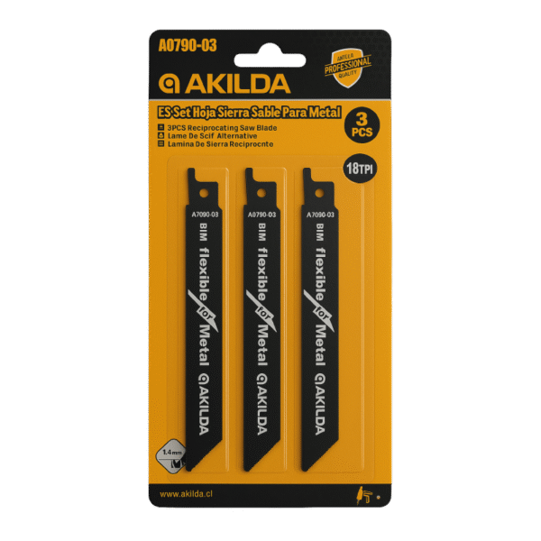 SET HOJA DE SIERRA SABLE PARA METAL 1,4mm