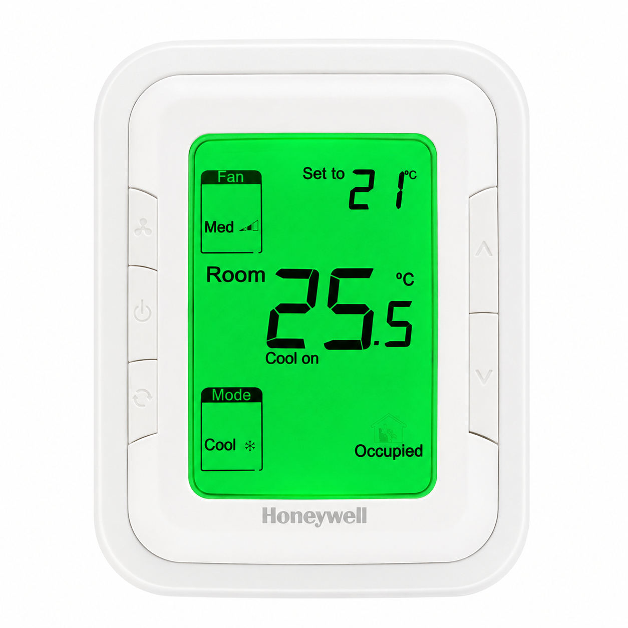 TERMOSTATO FAN COIL 220V DIGITAL VERTICAL HALO VERDE MODELO T6861V2WG HONEYWELL