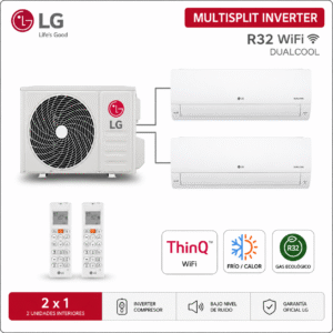 MULTISPLIT LG INVERTER DUALCOOL R32 WIFI 2 X 9.000 BTU/H